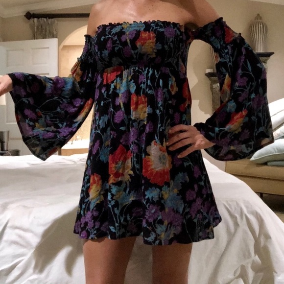 UO Ecote Floral Smocked Boho Dress Top - Picture 8 of 8